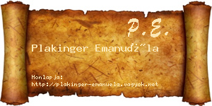 Plakinger Emanuéla névjegykártya